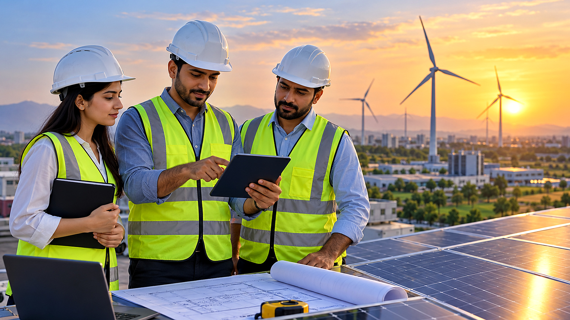 Renewable energy system with solar, storage and wind generation
